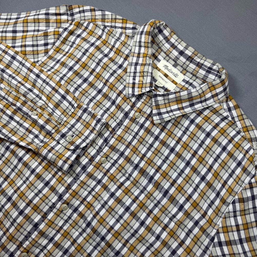 Madewell Shirt Mens XXL/2XL Plaid Flannel Long Sleeve Button Down Perfect Fit